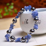 Kyanite Gemstone Gravel Bracelet Terahertz Beads Stretch