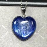Kyanite Pendant Necklace 18x6mm Beads Cat Eye Gemstone