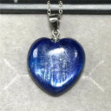 Kyanite Pendant Necklace 18x6mm Beads Cat Eye Gemstone