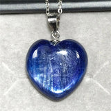 Kyanite Pendant Necklace 18x6mm Beads Cat Eye Gemstone