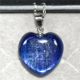Kyanite Pendant Necklace 18x6mm Beads Cat Eye Gemstone