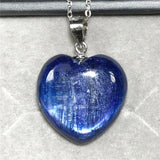 Kyanite Pendant Necklace 18x6mm Beads Cat Eye Gemstone