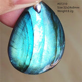 Labradorite Crystal Pendant Water Drop Beads Necklace