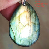 Labradorite Crystal Pendant Water Drop Beads Necklace