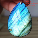 Labradorite Pendant Flash Water Drop Beads Necklace