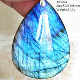 Labradorite Pendant Necklace Crystal Water Drop Grey Moonstone Beads