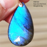 Labradorite Pendant Necklace Crystal Water Drop Grey Moonstone Beads