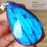 Labradorite Pendant Necklace Crystal Water Drop Grey Moonstone Beads