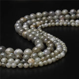 Labradorite Grey Smooth Gemstone Beads for Jewelry Making 6-12mm
