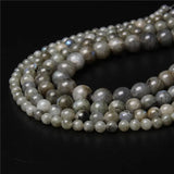 Labradorite Grey Smooth Gemstone Beads for Jewelry Making 6-12mm
