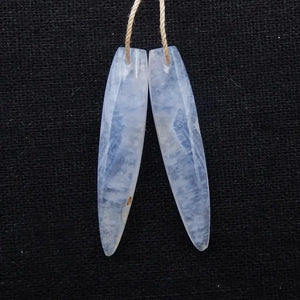 Natural Lace Agate Earring Bead 39x8x5mm Semiprecious Stone