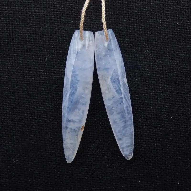 Natural Lace Agate Earring Bead 39x8x5mm Semiprecious Stone
