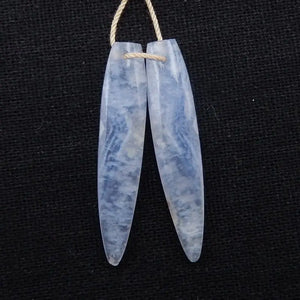 Natural Lace Agate Earring Bead 39x8x5mm Semiprecious Stone