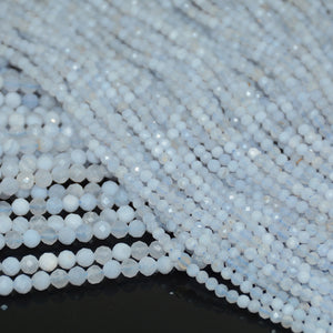 Natural Lace Agate Faceted Round Beads 3mm, 4mm