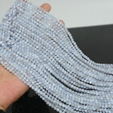 Natural Lace Agate Faceted Round Beads 3mm, 4mm