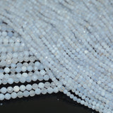 Natural Lace Agate Faceted Round Beads 3mm, 4mm