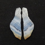 Natural Lace Agate Earrings Beads 42x13x3mm