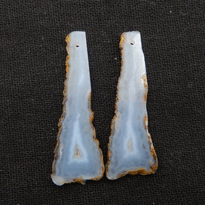 Natural Lace Agate Earrings Beads 45x15x3mm