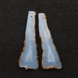 Natural Lace Agate Earrings Beads 45x15x3mm