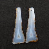 Natural Lace Agate Earrings Beads 45x15x3mm