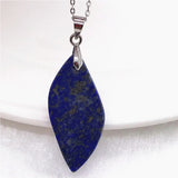 Lapis Lazuli Crystal Pendant Necklace Healing Gift Silver Chains