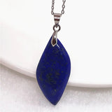 Lapis Lazuli Crystal Pendant Necklace Healing Gift Silver Chains