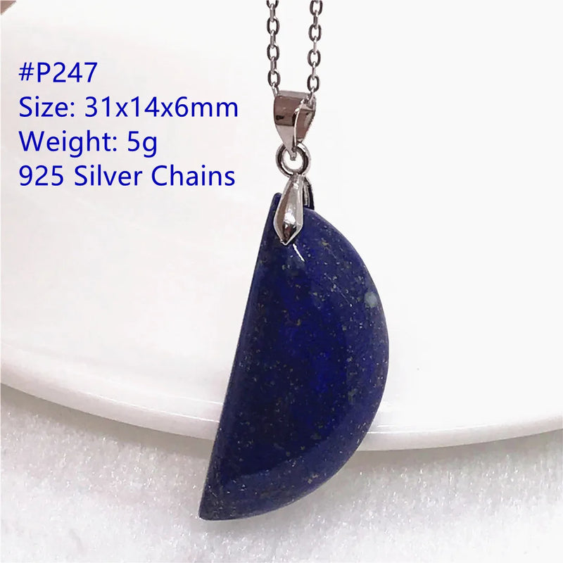 Lapis Lazuli Crystal Pendant Necklace | Healing Gift | Silver Chains | AAAAA
