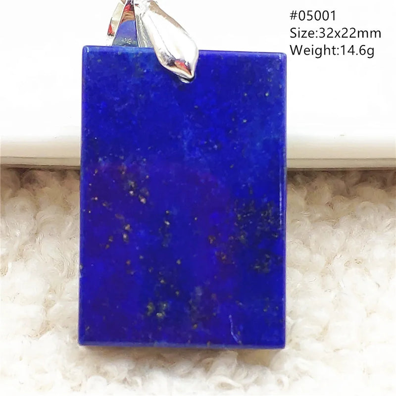 Lapis Lazuli Rectangle Pendant Water Drop Bead Necklace