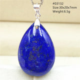 Lapis Lazuli Rectangle Pendant Water Drop Bead Necklace