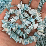 Natural Larimar Beads 15'' Freeform Chips DIY Loose Stone Beads
