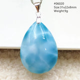 Natural Larimar Heart Beads Pendant Necklace for Women