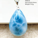 Natural Larimar Heart Beads Pendant Necklace for Women