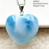Natural Larimar Heart Beads Pendant Necklace for Women