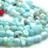 Natural Larimar Smooth Chips Loose Beads Gemstone Semi Precious Stone