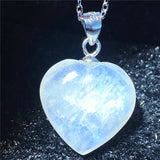 Natural Light Heart Moonstone Necklace Pendant Jewelry For Woman Man