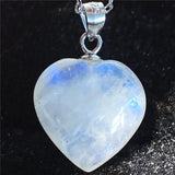 Natural Light Heart Moonstone Necklace Pendant Jewelry For Woman Man