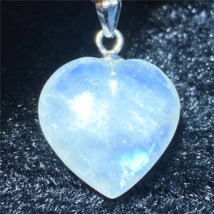 Natural Light Heart Moonstone Necklace Pendant Jewelry For Woman Man