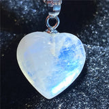 Natural Light Heart Moonstone Necklace Pendant Jewelry Man Woman