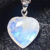 Natural Light Heart Moonstone Necklace Pendant Jewelry Man Woman
