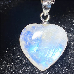 Natural Light Heart Moonstone Necklace Pendant Jewelry Man Woman