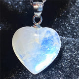 Natural Light Heart Moonstone Necklace Pendant Jewelry Man Woman