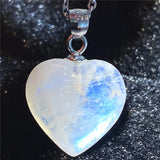 Natural Light Heart Moonstone Necklace Pendant Jewelry Man Woman