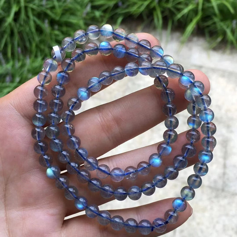 Labradorite 3 Laps Beads Bracelet 6mm