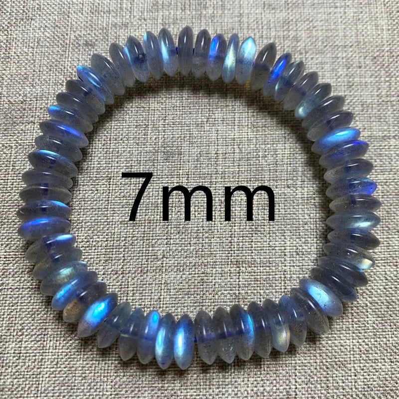 Labradorite Crystal Abacus Beads Bracelet 7mm 8mm Yellow Moonstone Stone