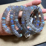 Labradorite Crystal Abacus Beads Bracelet 7mm 8mm Yellow Moonstone Stone