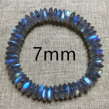 Labradorite Crystal Abacus Beads Bracelet 7mm 8mm Yellow Moonstone Stone