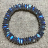 Labradorite Crystal Abacus Beads Bracelet 7mm 8mm Yellow Moonstone Stone