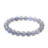 Labradorite Crystal Bracelet Clear Round Beads Grey Moonstone 7mm 8mm 9mm