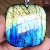Labradorite Crystal Pendant Necklace Colorful Beads Jewelry
