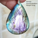 Labradorite Crystal Pendant Necklace Colorful Beads Jewelry